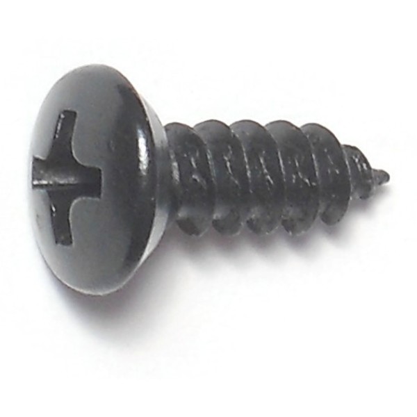 Midwest Fastener Sheet Metal Screw, #8 x 1/2 in, Black Steel Oval Head Phillips Drive, 30 PK 79484